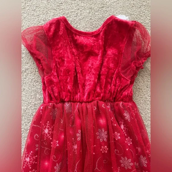 4T Girl's Disney Princess Christmas Holiday Red Fancy Nightgown Toddler Girls - Picture 5 of 5